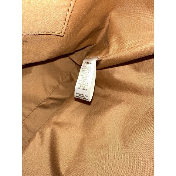 EUC Fossil Felicity Tote Brown Black White Yellow Stripe AND Leather Wallet - Picture 7 of 16